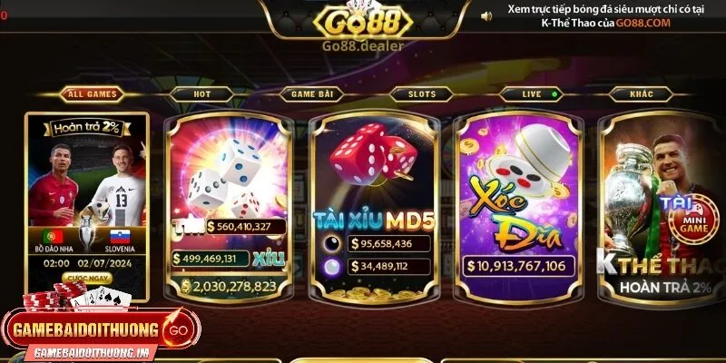 Kho game đa dạng hấp dẫn tại Go88