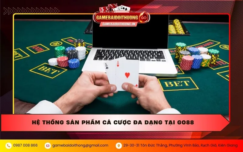 Hệ thống sản phẩm cá cược đa dạng tại Go88
